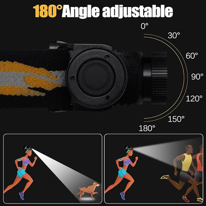 Headlamp Rechargeable, 1200 Lumen Zoomable LED Head Lamp - Image 6