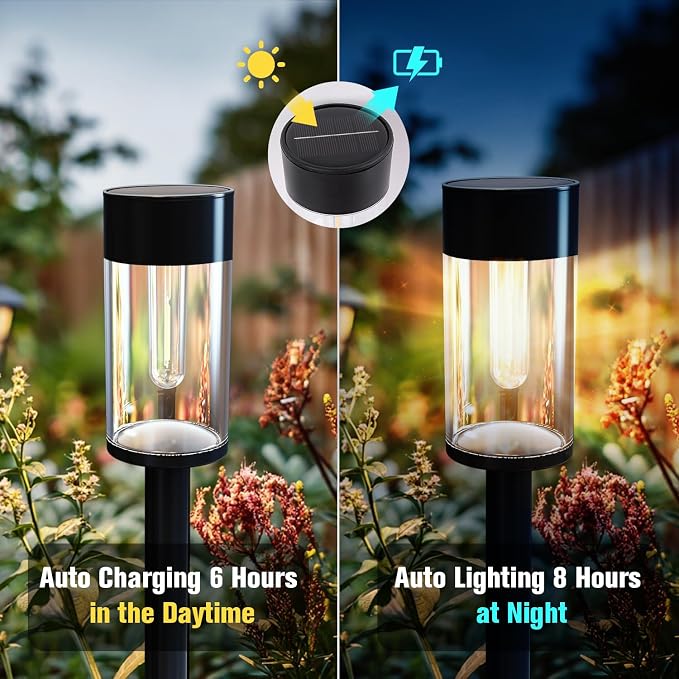 8 Pack Solar Pathway Lights Outdoor Waterproof, High Brightness LED Solar - Image 4