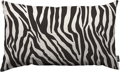 TKS MITLAN Zebra Print Pillow Covers 12 x 20 Inch Black White Leopard Line by TKS+MITLAN