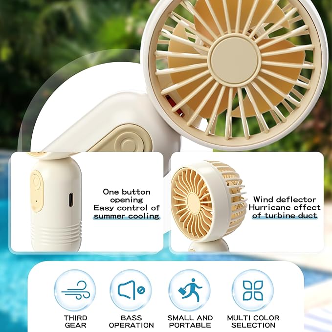 Rossesay 6 Pcs Mini Portable Fan Bulk Cute Handheld Lightweight Small Little - Image 6