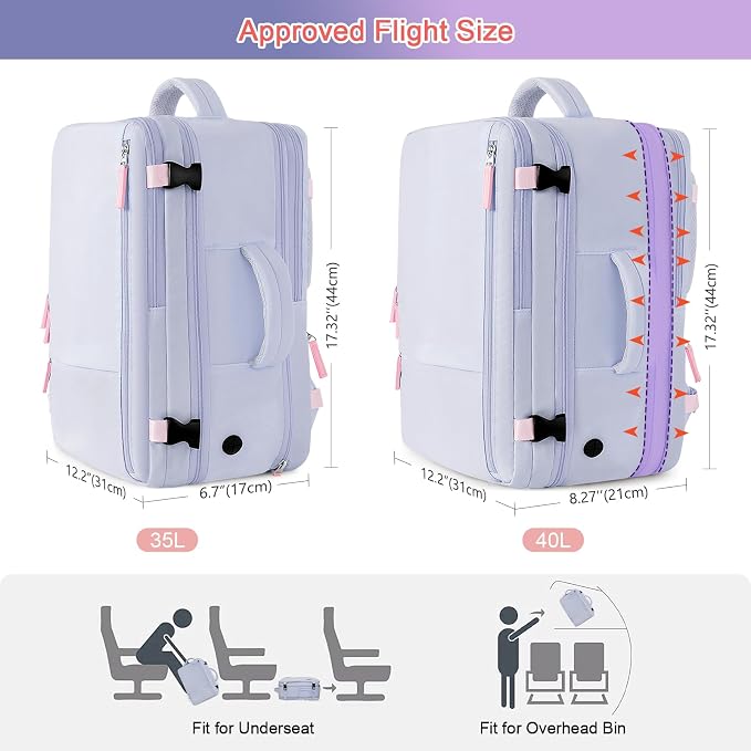 Sinaliy Carry on Backpack, Waterproof 17 Inch Laptop Backpack - Image 3