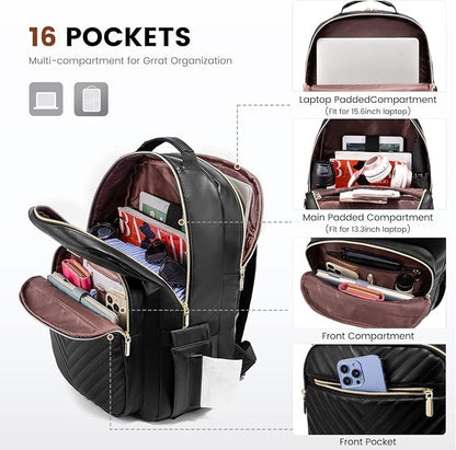 LOVEVOOK Laptop Backpack Purse for Women, Large Capacity Travel Computer Work - Image 2