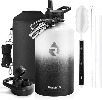 RAYMYLO One Gallon Water Bottle Insulated, Triple Walled Vacuum Stainless Steel by RAYMYLO