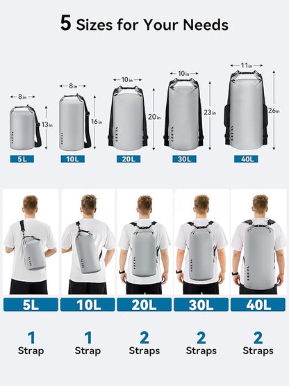 HEETA Waterproof Dry Bag for Women Men, 5L/10L/20L/30L/40L Roll Top Lightweight - Image 2