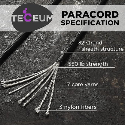 TECEUM 5/32" Paracord Rope 1000 – 1000ft / 200ft / 100ft / 50ft – Tactical - Image 2