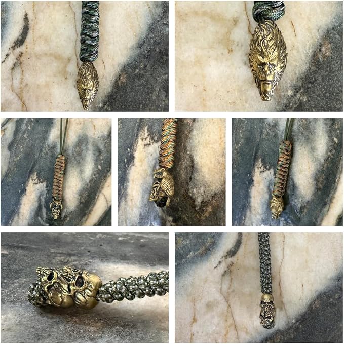 Handmade Lanyards with Brass Beads – Paracord 550 Survival Gear Leash - Image 5