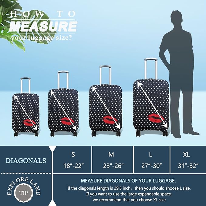 Explore Land Travel Luggage Cover Suitcase Protector Fits 23-26 Inch Case - Image 5