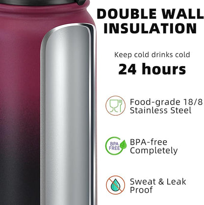 Fanhaw 24 oz Insulated Stainless Steel Water Bottle - Image 3