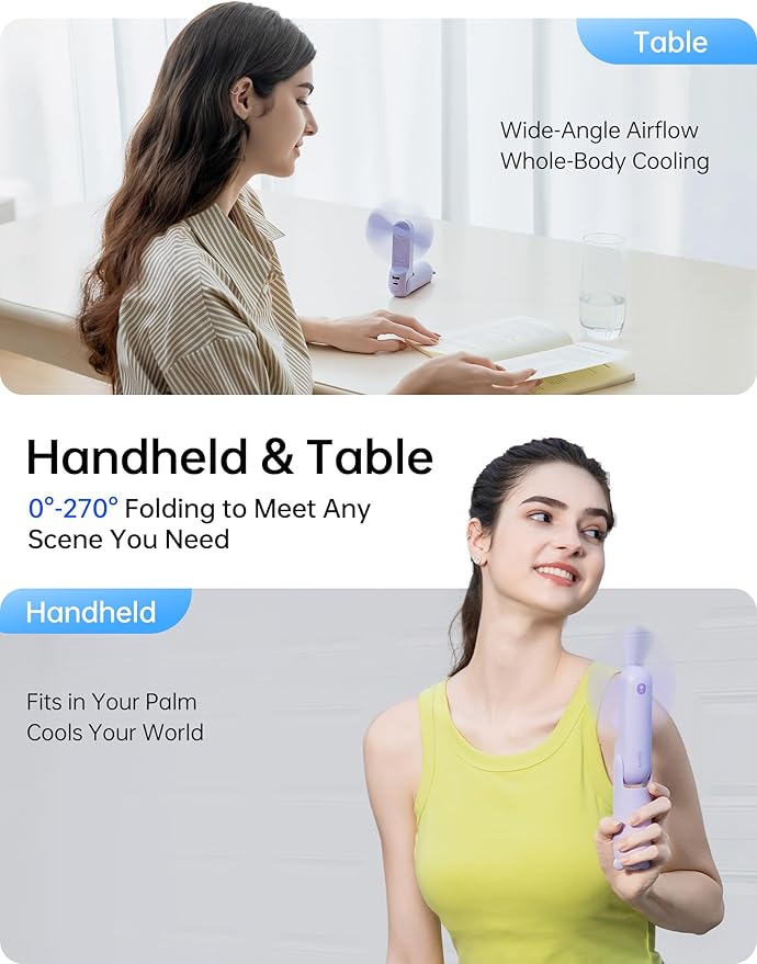 JISULIFE Handheld Fan 8 Plus: All-in-One Mini Fan - Image 4