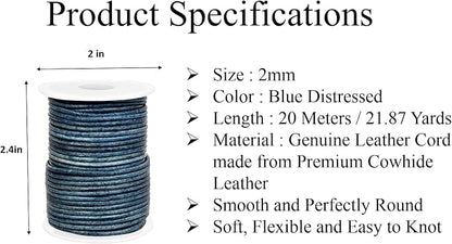 GENIQUE Real/Genuine Round Leather String Cord - Image 3