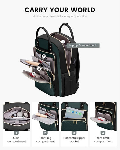 LOVEVOOK Laptop Backpack Purse for Women, 15.6" Laptop Bag for Travel - Image 3