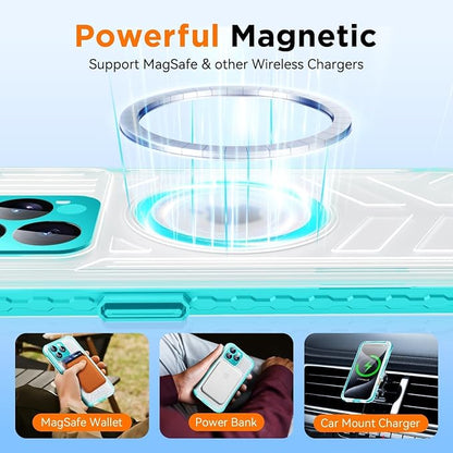 WIFORT Waterproof Phone Case for iPhone 15 Pro Teal | IP68 Underwater, Built-in - Image 4
