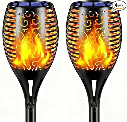 TomCare Solar Lights Outdoor 99 LED Higher & Larger Flickering Flame Solar by TomCare