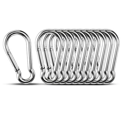 Small Carabiner Clip Hooks, 304 Stainless Steel Spring Snap Hook Fits Camping by KINLINK