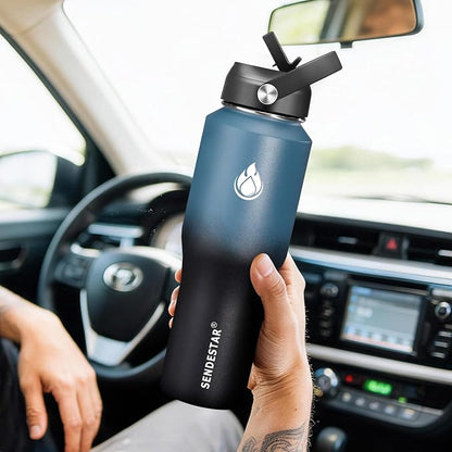 SENDESTAR Water Bottle 32oz, Wide Mouth Stainless Steel Vacuum Insulated Double - Image 7