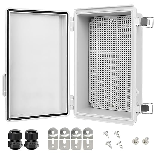 LeMotech Electrical Box, IP67 Waterproof Hinged Cover Stainless Steel Latch by LeMotech