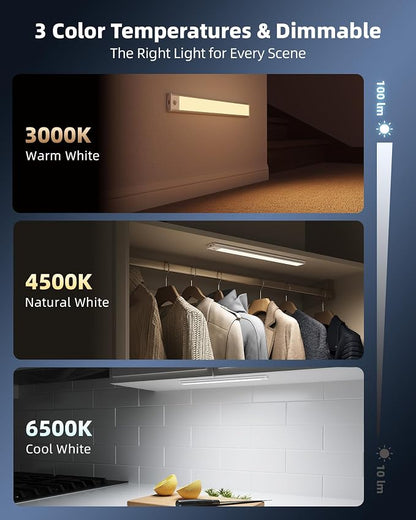 6-Pack Under Cabinet Lighting Wireless, LED Motion Sensor Light Indoor - Image 4