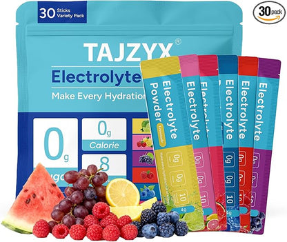 Hydration Packets Sugar Free, 0 Calorie Electrolytes Powder Packets 6 Flavors by TAJZYX