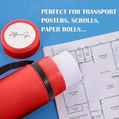 JJRING Red Poster Tube, Poster Carrying Case - Image 5