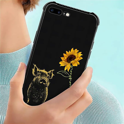 for iPhone 7/8 Case, Pig Sunflower Yellow Sunshine Pattern Made of Soft - Image 7