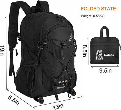 Goloni 45L Hiking Backpack Lightweight Foldable, Waterproof Camping Backpack - Image 2