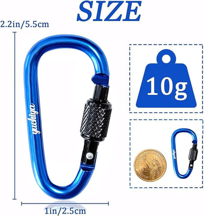 YUCHIYA 8 Pack D-Shape Carabiner Clasp - Image 2