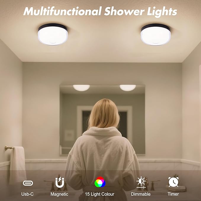 2-Pack Waterproof Shower Lights - Image 3