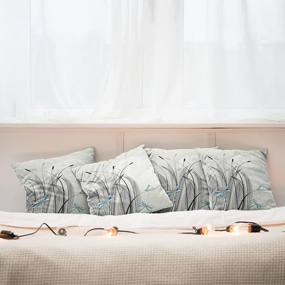 Ambesonne Dragonfly Decorative Throw Pillow Case Pack of 4, Dragonflies on - Image 6