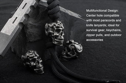 Skull Paracord Bead, 0.75x0.56x0.78 inches, - Image 6