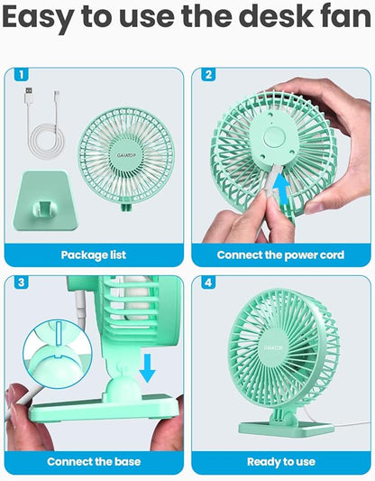 Gaiatop USB Desk Fan, Small But Powerful, Personal Portable Quiet 3 Speeds - Image 8