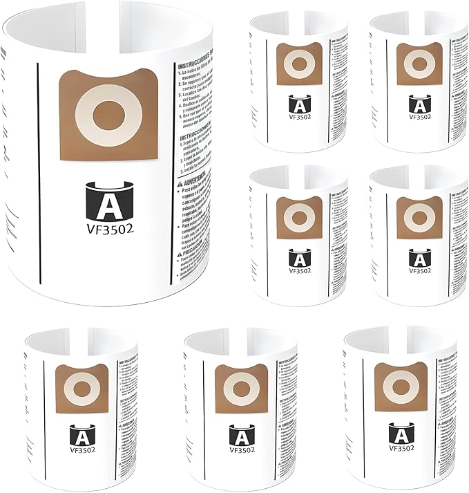 8 Pack VF3502 Vacuum Bags Fit For Rigid 12 to 16 Gallon Wet Dry Vacuum WD1950 by ATXKXE