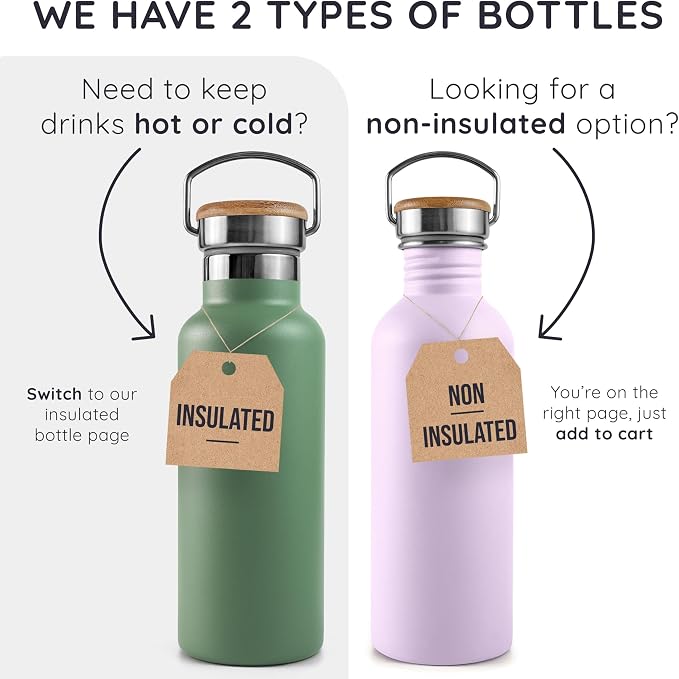 Bambaw 750ml Stainless Steel Sports Bottle, Non-Insulated Water Bottle - Image 5