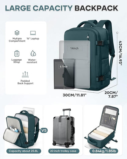 WONHOX Large Travel Backpack Carry on Flight Approved Laptop Work Business - Image 4