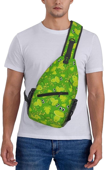 Cute Cartoon Frog Sling Bag For Women Men Funny Frogs Backpack Crossbody - Image 7