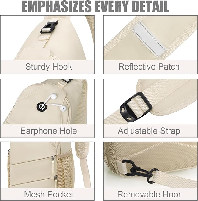 Pritent Crossbody Bags for Women Men Trendy Sling Bag Backpack Casual Chest Bag - Image 5