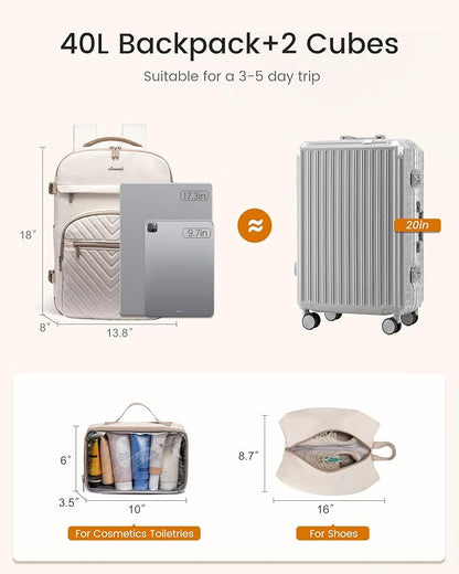 LOVEVOOK 40L Travel Backpack for Women Men, TSA Personal Item Travel Bag Fits - Image 4