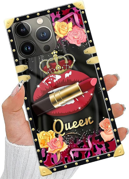 Compatible with iPhone 14 Pro Max Case, Queen Lip Crown Leopard Print Luxury - Image 5