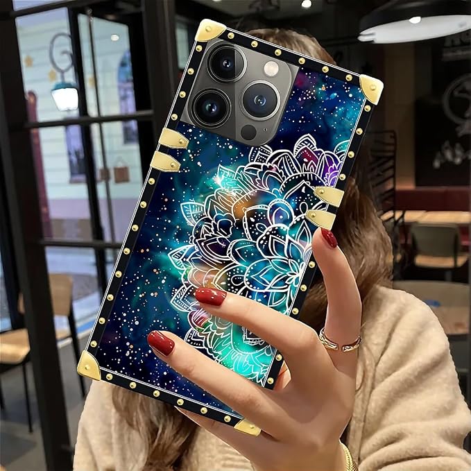 Compatible with iPhone 12 Pro Max Case, Starry Sky Colourful Mandala Luxury - Image 6