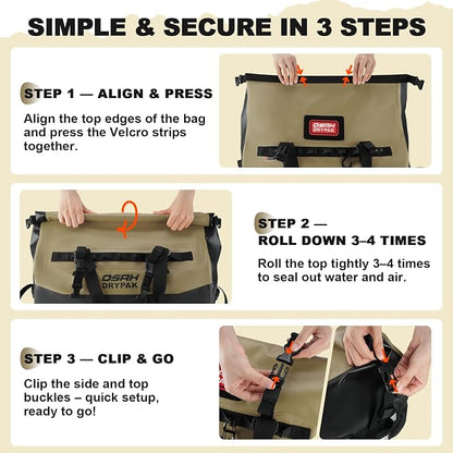 OSAH DRYPAK Waterproof Duffel Bag 25L/40L/60L – Heavy-Duty Motorcycle Tail Bag - Image 5
