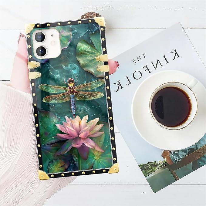 Compatible with iPhone 11 Case, Colourful Dragonfly Pink Lily Pads Luxury - Image 7
