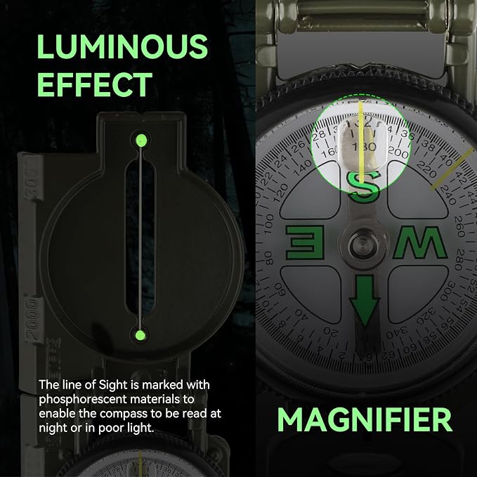 Compass Hiking Survival, Wilderness Survival Compass - Image 3