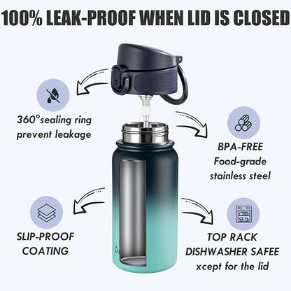 OLDLEY 12oz Kids Water Bottle, Stainless Steel Insulated Water Bottle - Image 3