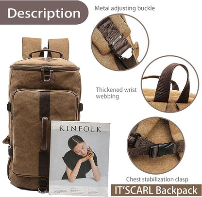 IT'SCARL Large backpack for men, Travel backpack, Carry on, Canvas big bag - Image 4