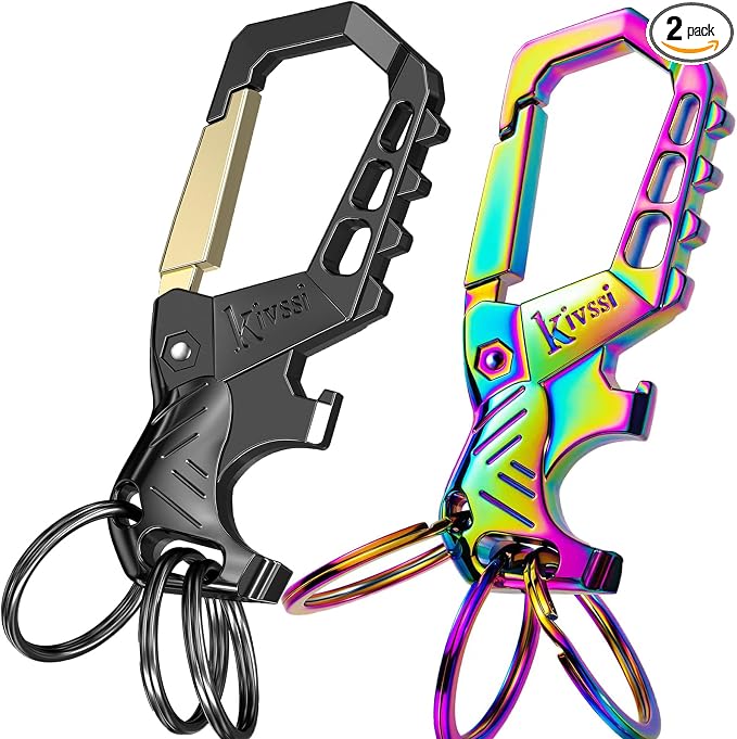 Kivssi Heavy duty metal keychains, Carabiner clip Car key chains, Fashion by Unknown
