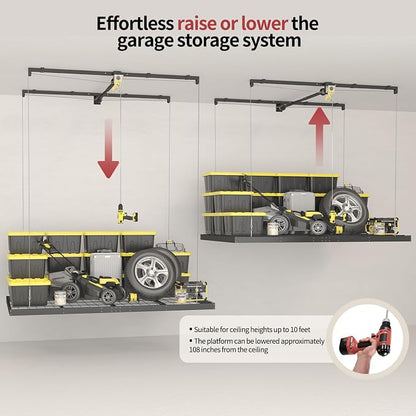 Garage Ceiling Storage Racks – 4x8 FT Overhead Garage Storage Rack - Image 4