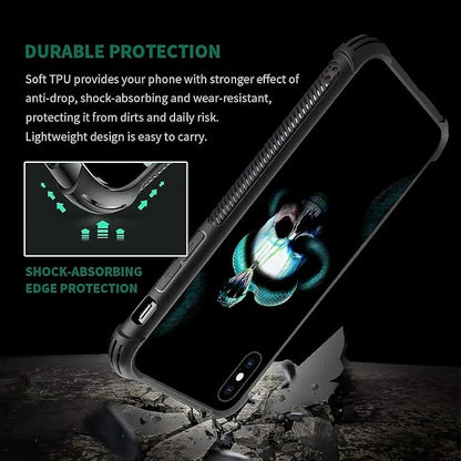 for iPhone Xs Max Case, Skeleton Winding Snake Pattern Graphic Design Girl Boy - Image 4