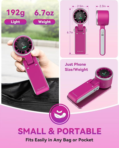 PlayHot Portable Handheld Turbo Fan, 5-Speed Personal Fans, 5000mAh - Image 6