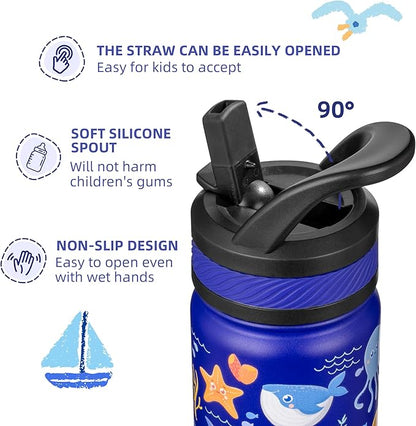 Fanhaw 18 Oz Kids Insulated Water Bottle - Image 3