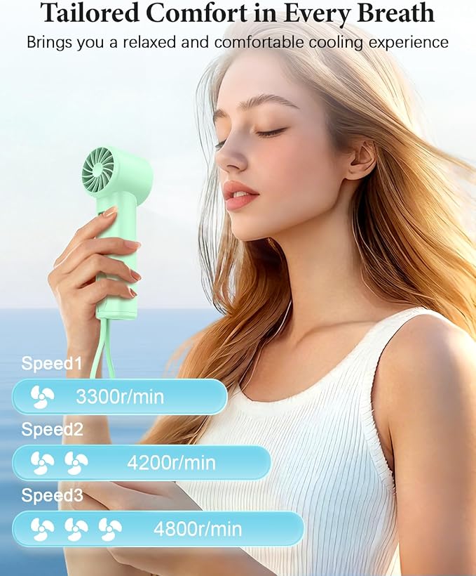 Portable Handheld Fan with Power Bank, 3 IN 1 USB Rechargeable Mini Personal - Image 2