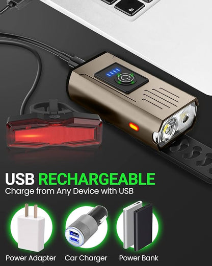 Victoper Bike Light, High Lumens Super Bright Bicycle Lite, 6+4 Modes USB - Image 6
